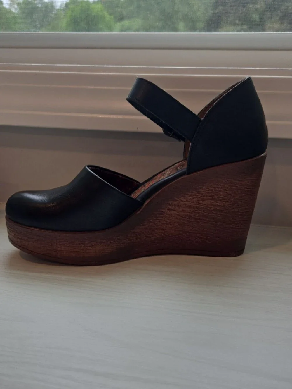 boc Black Platform Mary Jane Wedges with Ankle Strap